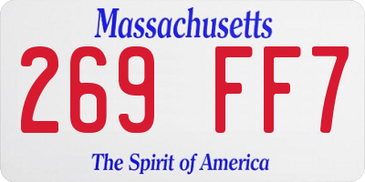 MA license plate 269FF7