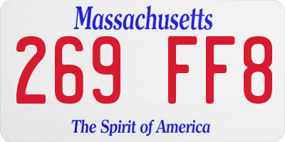 MA license plate 269FF8