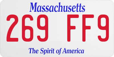 MA license plate 269FF9