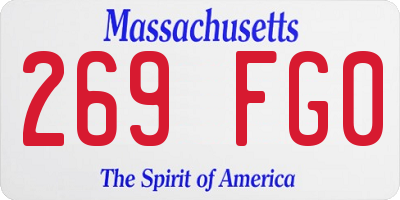 MA license plate 269FG0