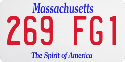MA license plate 269FG1