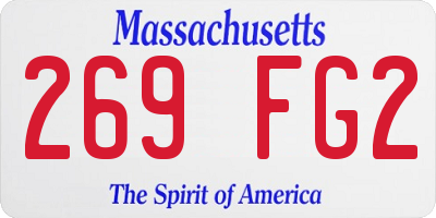 MA license plate 269FG2
