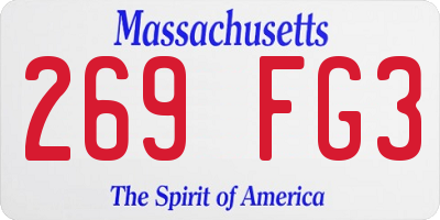 MA license plate 269FG3