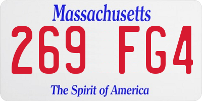 MA license plate 269FG4