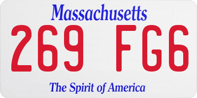 MA license plate 269FG6