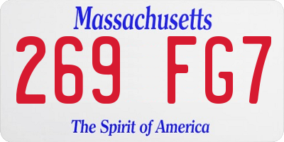 MA license plate 269FG7