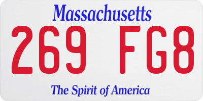 MA license plate 269FG8
