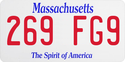 MA license plate 269FG9