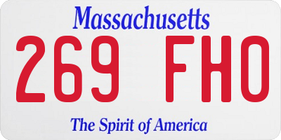 MA license plate 269FH0
