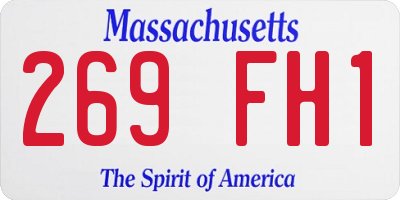 MA license plate 269FH1