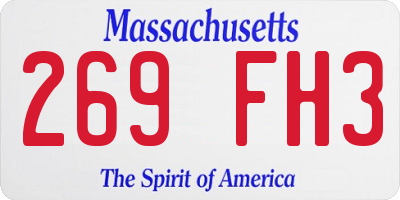 MA license plate 269FH3