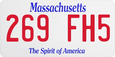 MA license plate 269FH5