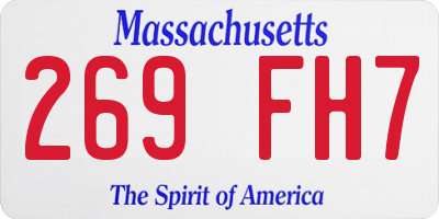 MA license plate 269FH7