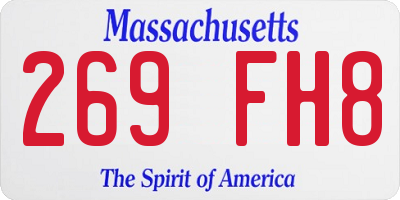 MA license plate 269FH8