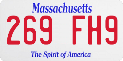 MA license plate 269FH9