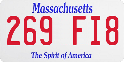 MA license plate 269FI8