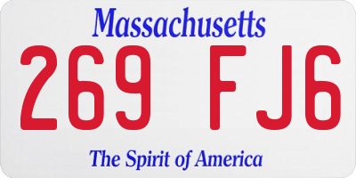 MA license plate 269FJ6