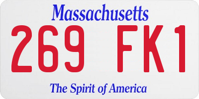 MA license plate 269FK1