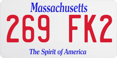 MA license plate 269FK2