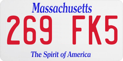 MA license plate 269FK5
