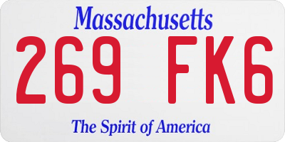 MA license plate 269FK6