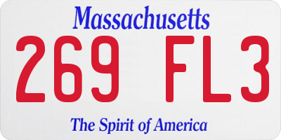 MA license plate 269FL3