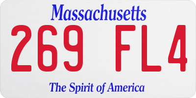 MA license plate 269FL4
