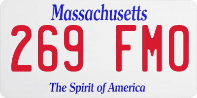 MA license plate 269FM0