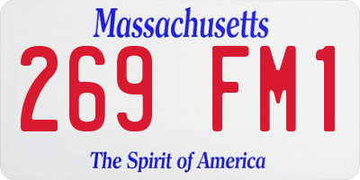 MA license plate 269FM1