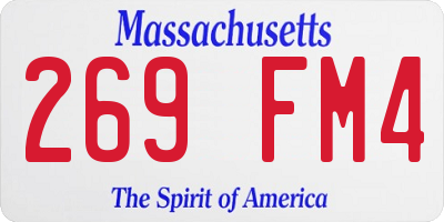 MA license plate 269FM4