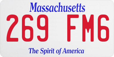 MA license plate 269FM6