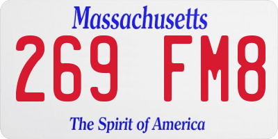 MA license plate 269FM8