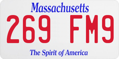 MA license plate 269FM9