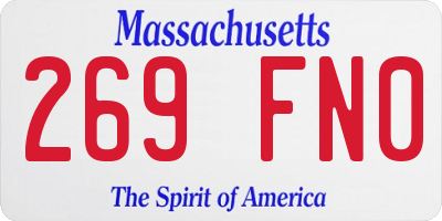 MA license plate 269FN0