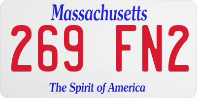 MA license plate 269FN2