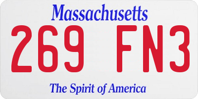 MA license plate 269FN3