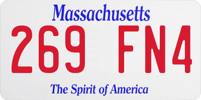 MA license plate 269FN4