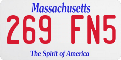 MA license plate 269FN5