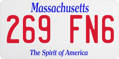 MA license plate 269FN6