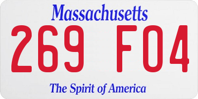 MA license plate 269FO4
