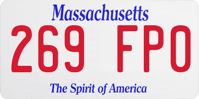 MA license plate 269FP0