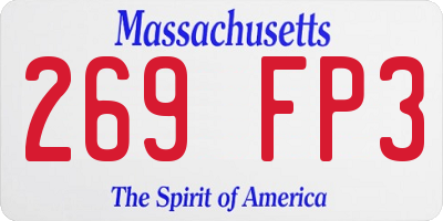 MA license plate 269FP3