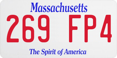 MA license plate 269FP4