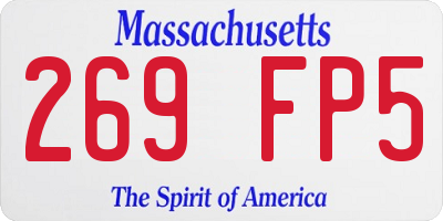 MA license plate 269FP5