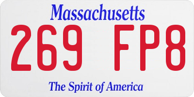 MA license plate 269FP8