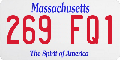 MA license plate 269FQ1