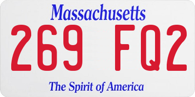MA license plate 269FQ2