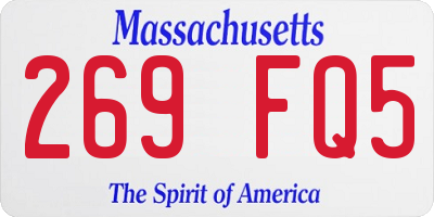 MA license plate 269FQ5
