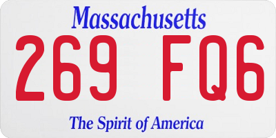 MA license plate 269FQ6