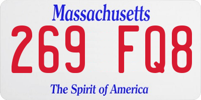 MA license plate 269FQ8